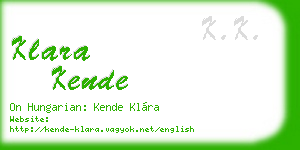klara kende business card