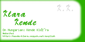 klara kende business card